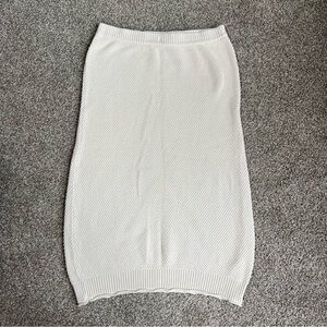 FP Beach Cream Knit Body Con Resort Cotton Midi Skirt, Size Large